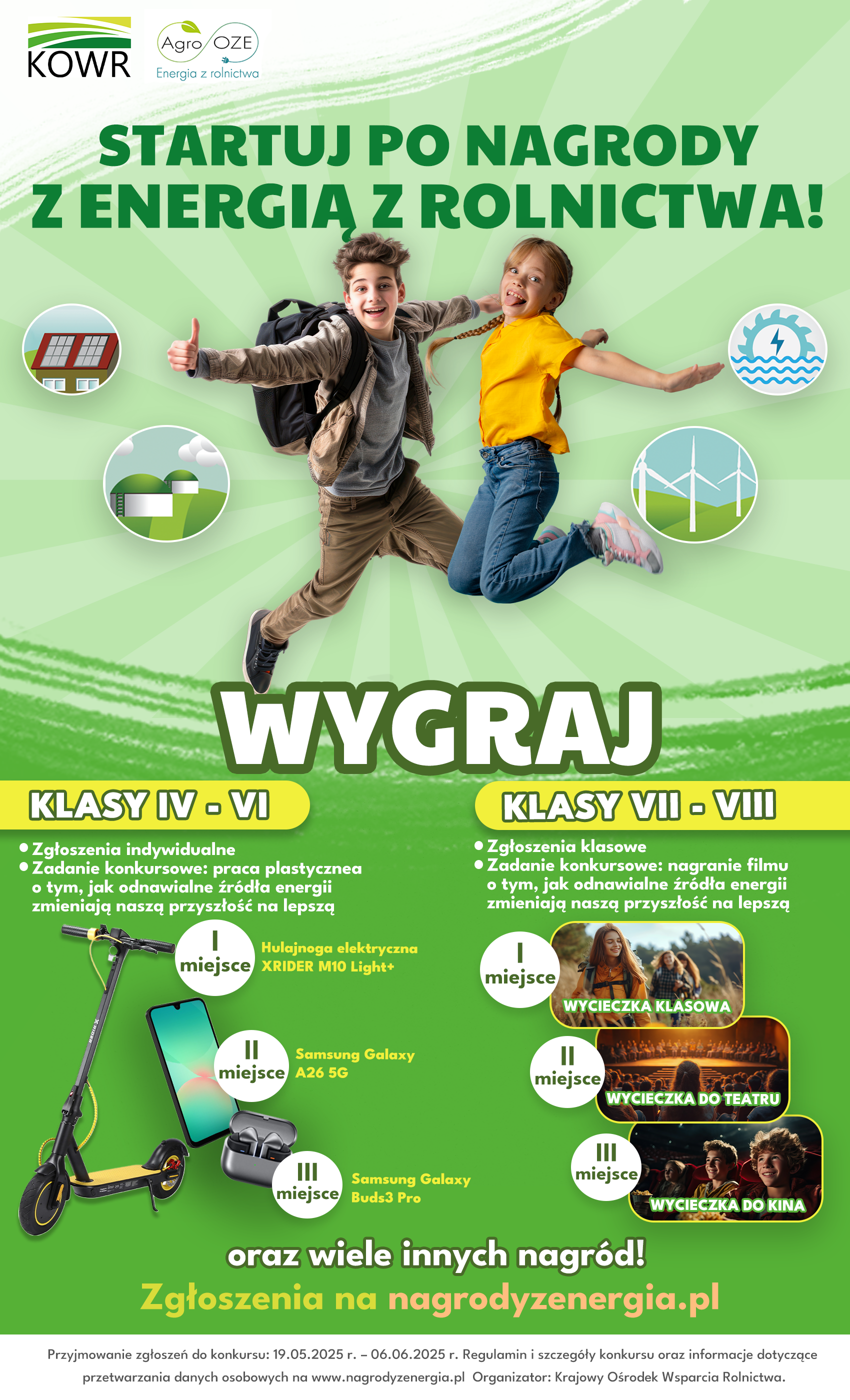 Konkurs dla uczniów kl. IV – VIII „Nagrody z energią”.