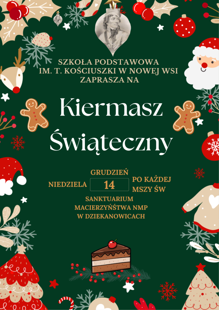 Czerwony, Biały I Zielony Ilustrowany Jarmark Świąteczny Plakat (1)